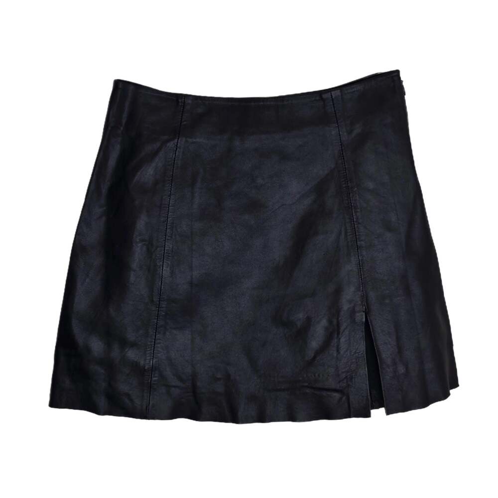 Veda x Reformation Genuine Lamb Leather Mini Skirt with Front Slit Size 2